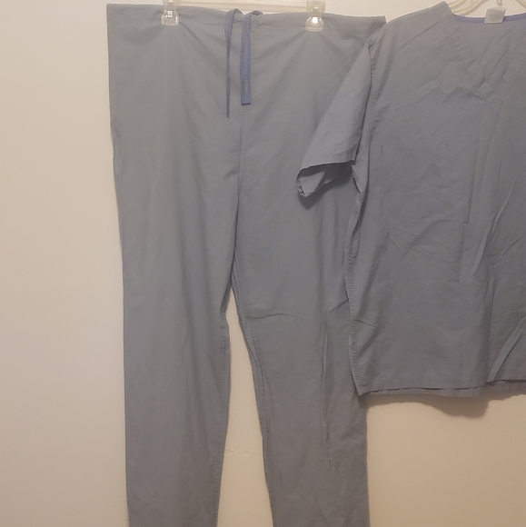 Unisex Medline reversible drawstring scrubs Gray/blue Large - Picture 3 of 9